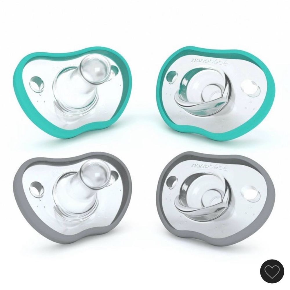 Nanobebe Baby Pacifiers 0-3 Month - Orthodontic, Curves Comfortably with Face...